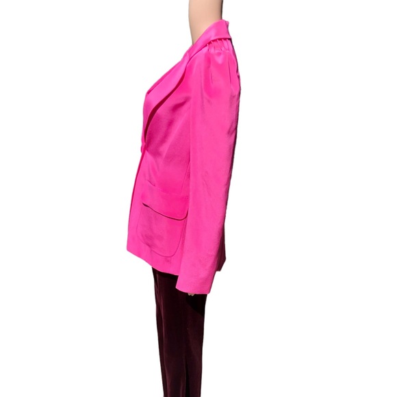 Jean Louis Scherrer bright pink blazer jacket with shoulder detailing Sz 4 - Picture 12 of 13